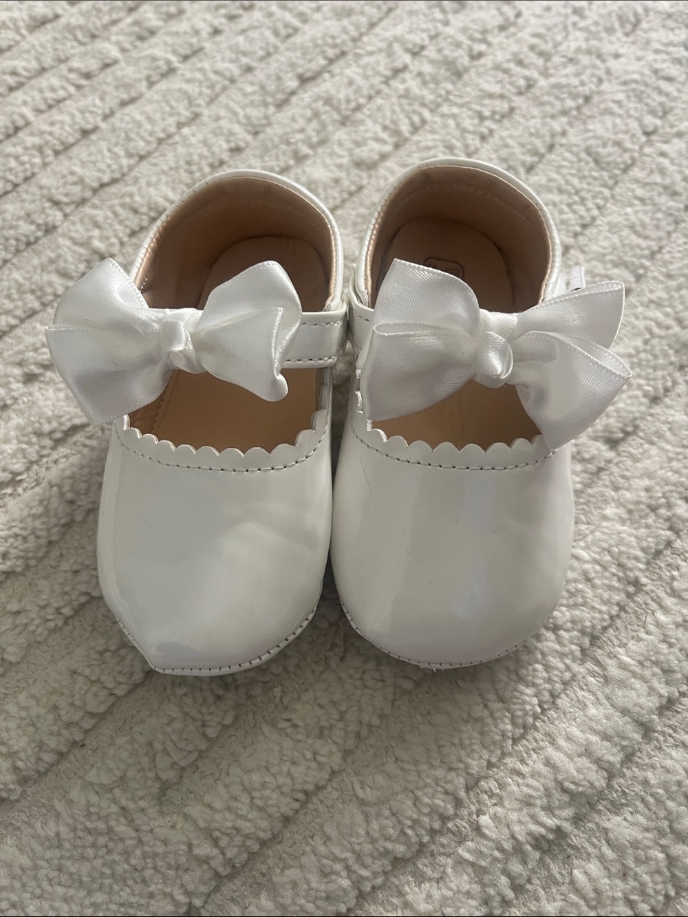 Source Unknown White Bow Strap Baby Walker Shoes